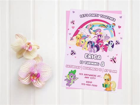 My Little Pony Birthday Invitation, My Little Pony Invitation, Digital ...