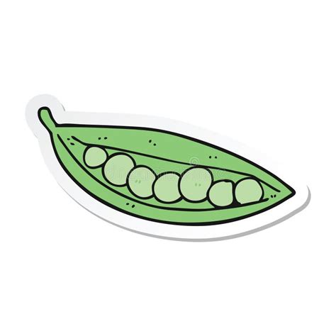 Sticker of a Cartoon Peas in Pod Stock Vector - Illustration of ...