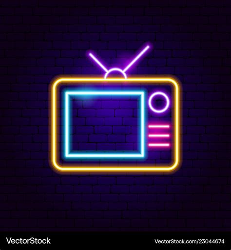 Analog tv neon sign Royalty Free Vector Image - VectorStock