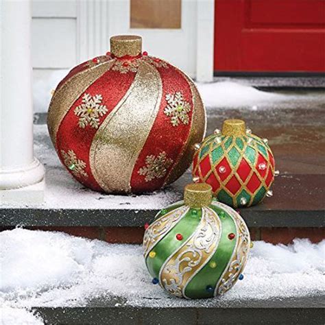 Add holiday cheer to your yard with these large outdoor Christmas ornaments. These oversized ...