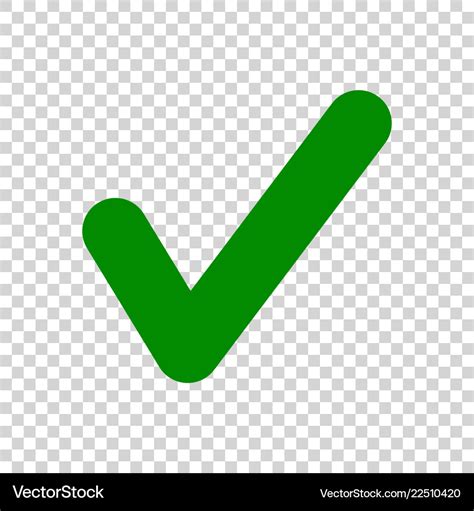 Green check mark icon isolated on transparent Vector Image