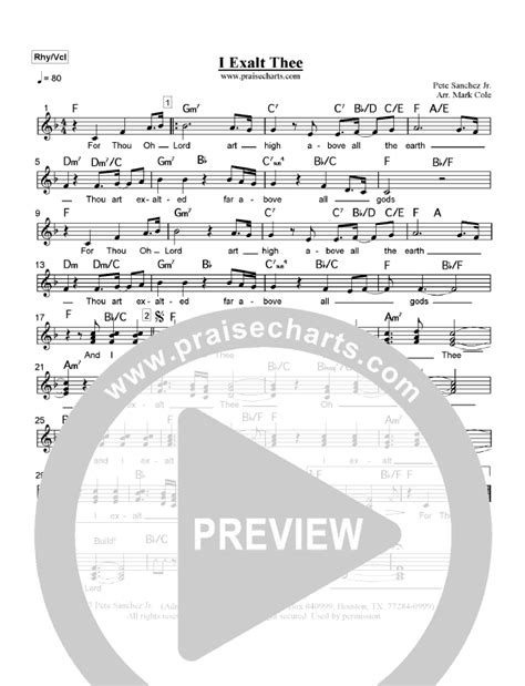 I Exalt TheeLead Sheet - Pete Sanchez | PraiseCharts