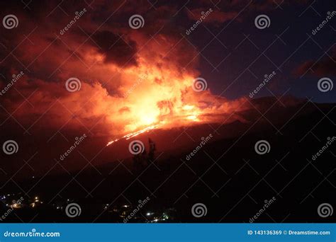 Erupting Volcano in Reunion Island 2019 Stock Image - Image of paradise ...