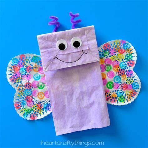 Paper Bag Butterfly Kids Craft - I Heart Crafty Things