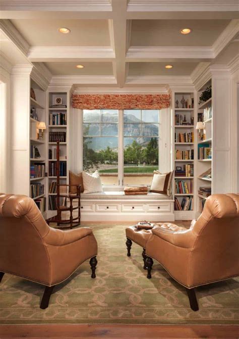 36 Fabulous home libraries showcasing window seats