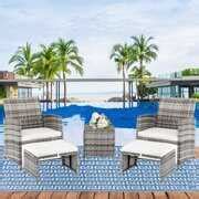 Rent to own 5 Piece Outdoor Patio Furniture Set with 3-Seat Sofa, Armchair, Ottoman, Coffee ...