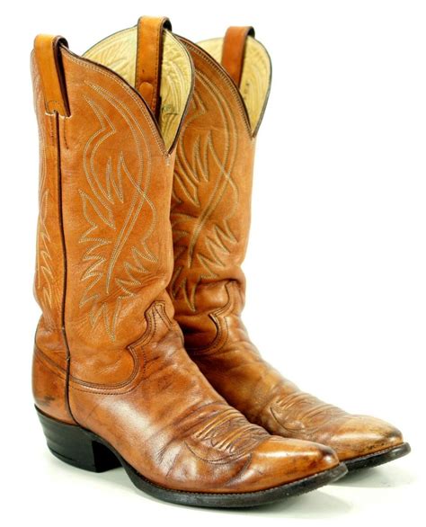 Justin Men's Rockabilly Distressed Brown Leather Western Cowboy Boots ...