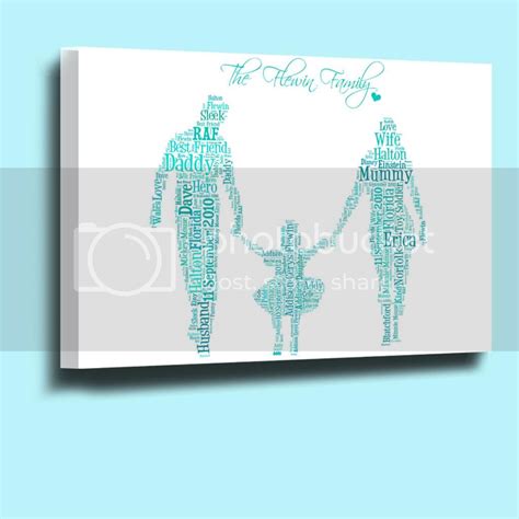 PERSONALISED WORD ART TYPOGRAPHY FAMILY MEMBERS CANVAS BOX FRAMED R | eBay