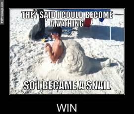 they said I could be anything so I became a snail | Funny pictures, Funny memes, Funny