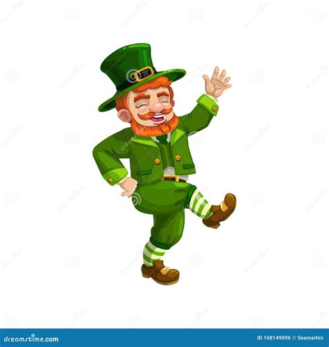 Leprechaun in Dance Isolated Bearded Irish Man Stock Vector - Illustration of white, celebrate ...