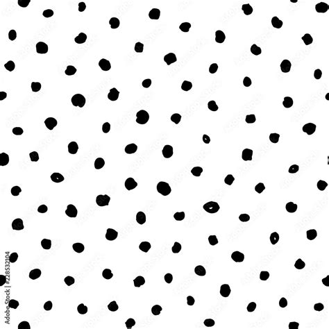 Sketchy hand-drawn points vector seamless pattern. Black dots texture ...