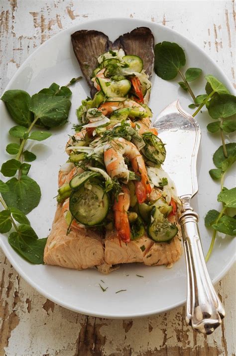 Baked Salmon with Prawn Salad recipe | Eat Smarter USA