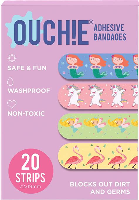 Buy OUCHIE NON-TOXIC PRINTED BANDAGES SET OF 2 (40 BANDAGES) - PINK ...