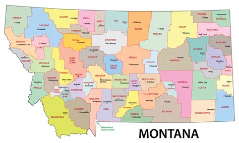 Montana County Map With Cities - Agatha LaVerne