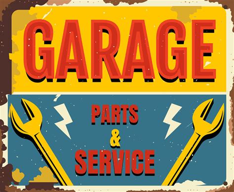 Garage Vintage Sign Vector Art & Graphics | freevector.com