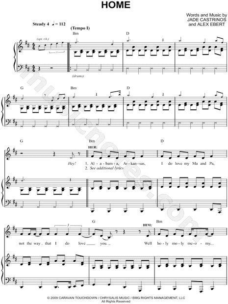 Edward Sharpe & the Magnetic Zeros "Home" Sheet Music in B Minor ...