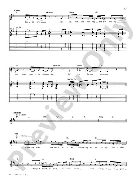 One Last Breath: Guitar: Creed - Digital Sheet Music Download