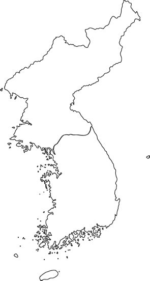 Korean Peninsula Outline Map