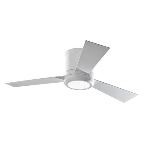 Monte Carlo Clarity 52 in. LED Matte White Flush Mount Ceiling Fan with ...