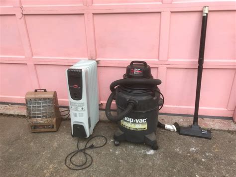 Lot #73- QSP 10 Gallon Wet/Dry Shop-Vac, Two Electric Heaters, One is ...