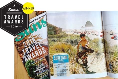 an open magazine with the title travel awards on it