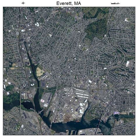 Aerial Photography Map of Everett, MA Massachusetts