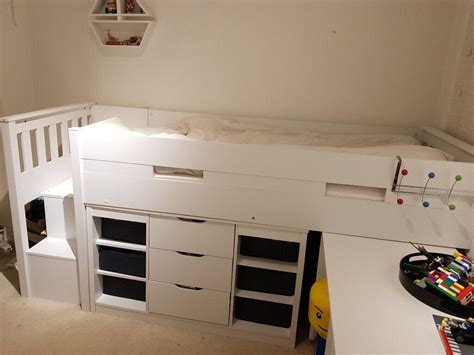 Mid sleeper single bed with storage and desk | in Bournemouth, Dorset | Gumtree