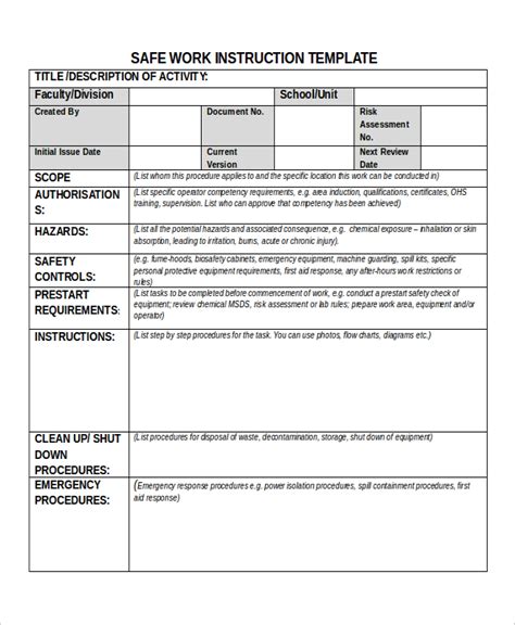 30+ Work Instruction Templates - Free Sample, Example Format