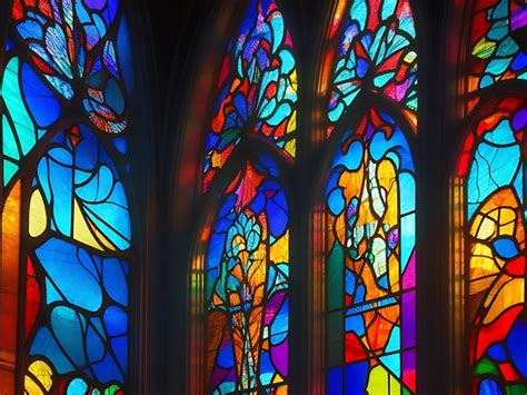 Premium AI Image | Abstract stained glass windows