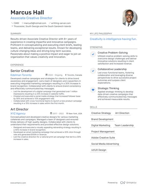 3 Associate Creative Director Resume Examples & How-To Guide for 2024