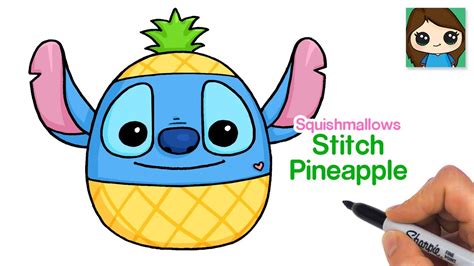 How to Draw Stitch Pineapple 🍍 Squishmallows - YouTube