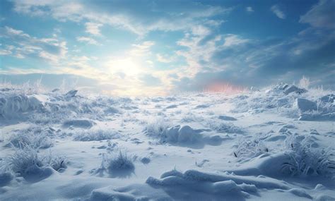 AI generated Winter background of snow and frost with free space for ...