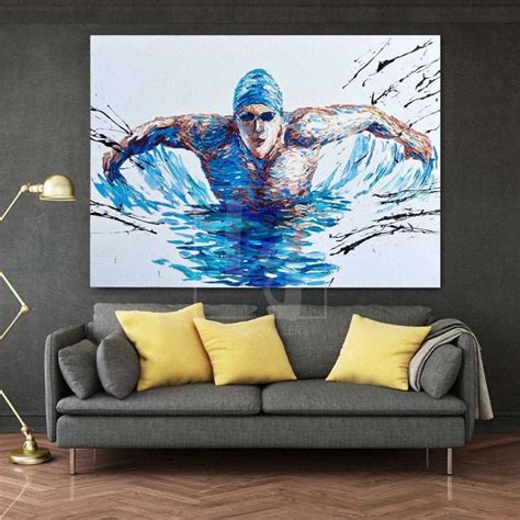 Swimmer Abstract Painting Original Swimmer Abstract Art Abstract Swimmer Artwork | INTENSE ...