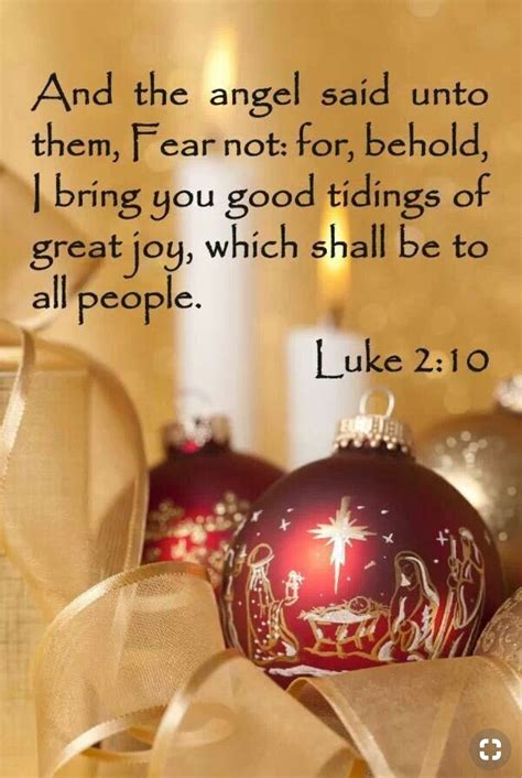 a christmas ornament with the words luke 2 10 and an angel said unto them, fear not for behold