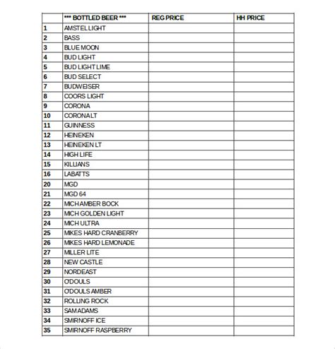 Liquor Inventory Template | charlotte clergy coalition