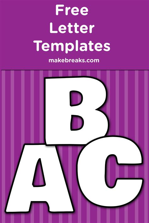 Free Printable Bold Letters Templates - Make Breaks | Templates printable free, Free printable ...