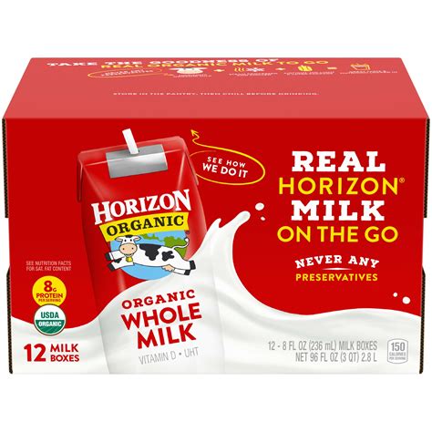 Horizon Organic Whole Shelf-Stable Milk Boxes, 8 Oz., 12 Count - Walmart.com - Walmart.com