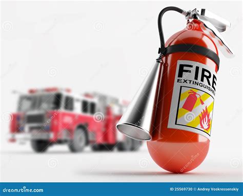 Fire Truck And A Fire Extinguisher Stock Photo - Image: 25569730