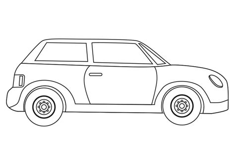 Dibujo para colorear un coche Mini auto. Mini car coloring page ...