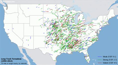 Long-track tornadoes: Historical clues about intensity, where, and when they occur most - U.S ...