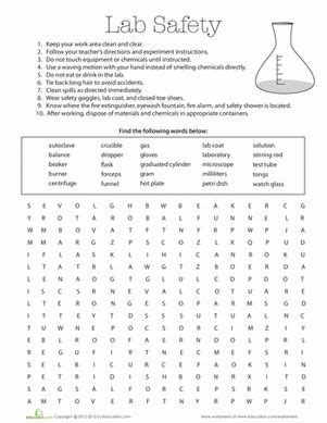 Lab Safety | Worksheet | Education.com | Science lab safety, Science ...