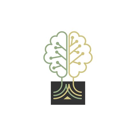 Brain with Tree Logo Design Template, Brain logo that formed tree ...