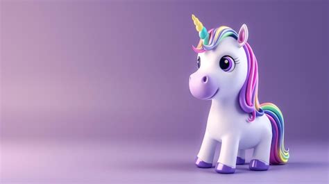 Premium Photo | Cute rainbow unicorn on a purple background