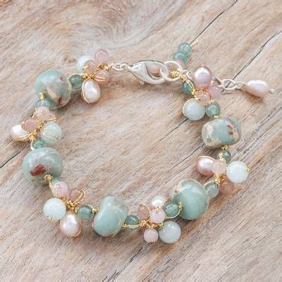 Multi-gemstone beaded bracelet, 'Pastel Mood' | Beaded bracelets ...