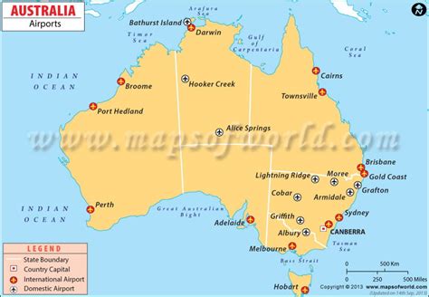 Australia Airports, Airports in Australia Map