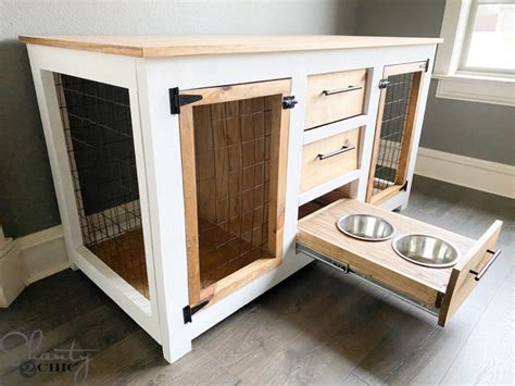 5 Free Double Dog Crate Furniture Plans (With Pictures) | Doggie Designer