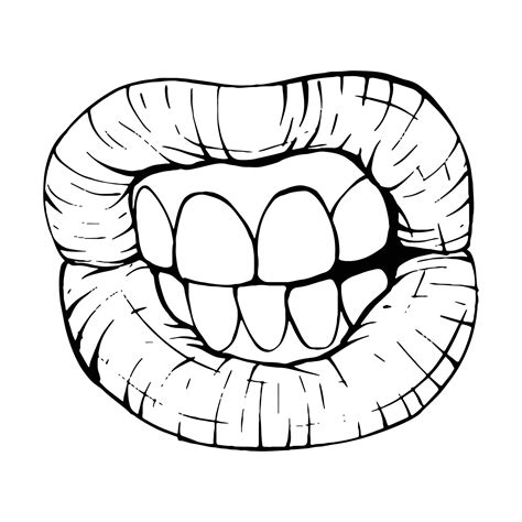 Vector lips sketch black and white 26301515 Vector Art at Vecteezy