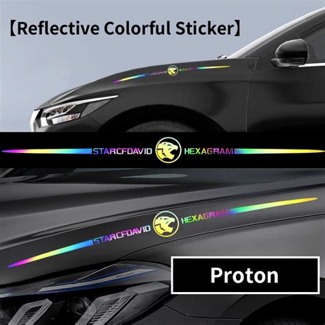 Laser Reflective Colorful Proton Logo Sticker Car Accessories For Proton Wira X50 Persona Waja ...