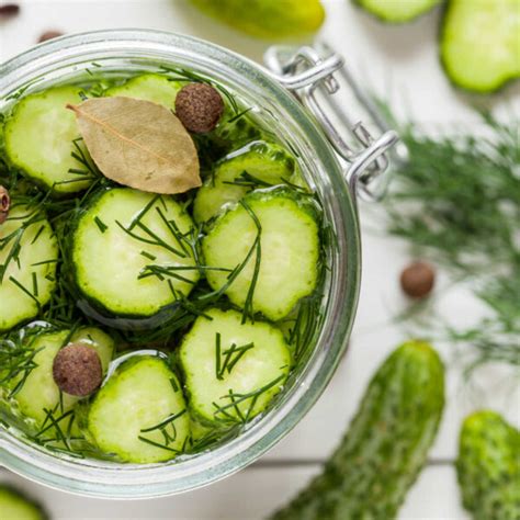 Pickled gherkins with dill and sweet & sour vinegar(cold pickling ...