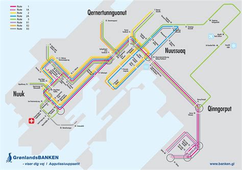 Official Map: Bus Network of Nuuk, Greenland | Transit map, Map, Bus map